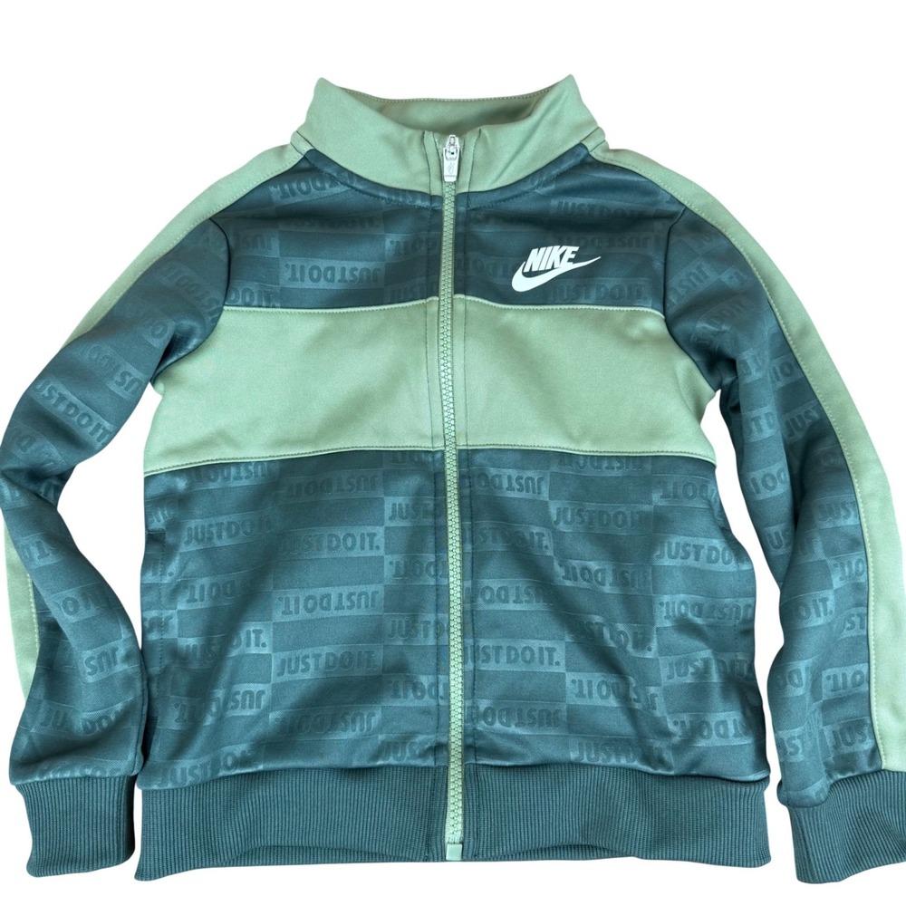 Nike‎ Kids Sportswear Textured Club Tricot tracksuit jacket Green Logo Size 4T